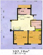 慈芳大厦房型: 二房;  面积段: 100 －120 平方米;户型图