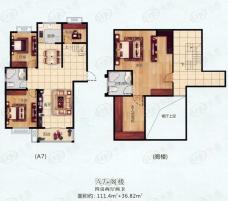 水岸家园4室2厅2卫A7+阁楼户型户型图