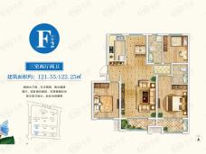 新潮崇文花园二期3室2厅2卫户型图