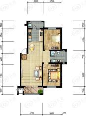 M5爱慕城QQ公寓2室2厅1卫户型图