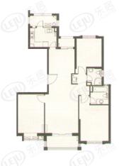永业公寓房型: 三房;  面积段: 140 －150 平方米;
户型图