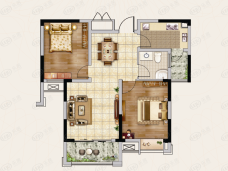 铜冠世纪新城2室2厅1卫户型图