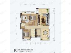 建投见山3室2厅2卫户型图