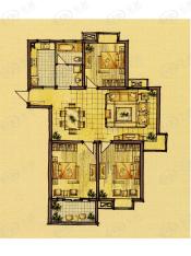 福星新城三期房型: 三房;  面积段: 119.92 －119.92 平方米;户型图