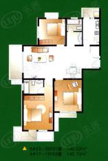 兴林公寓二期房型: 三房;  面积段: 137 －140 平方米;
户型图