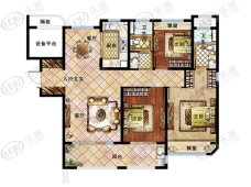 腾飞·洪河富贵3室2厅2卫户型图