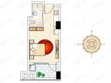 金海名园1室1厅1卫户型图