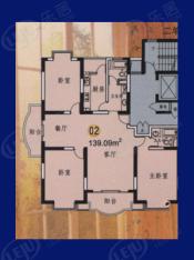 安基大厦房型: 三房;  面积段: 139.09 －139.09 平方米;户型图