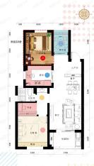 保利罗兰香谷E2户型四房两厅一卫户型图