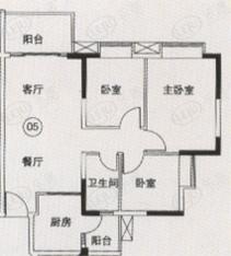 江南新苑F5栋18-22层05单元户型图