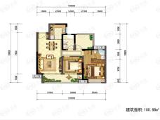 金科·集美天樾3室2厅2卫户型图