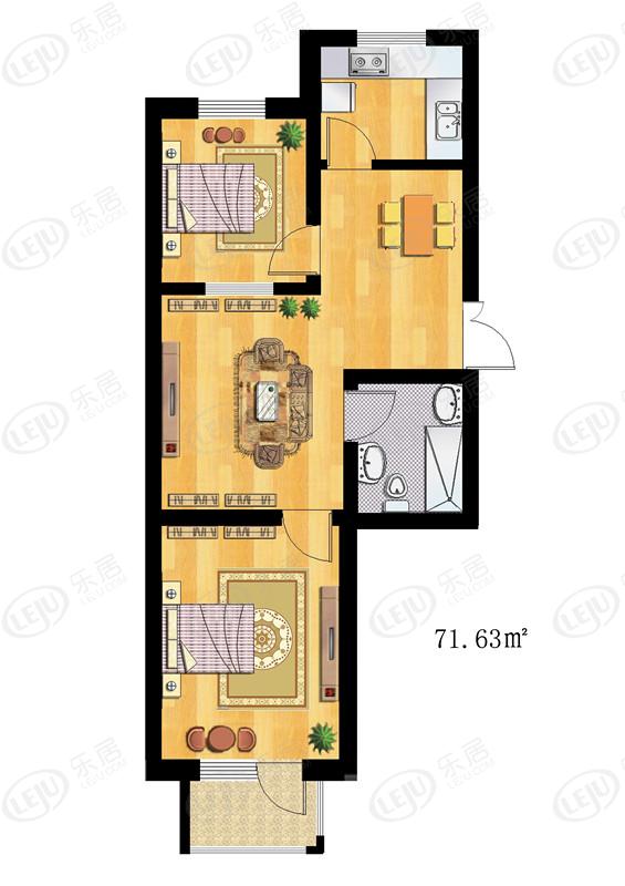 金禾旺族家园二居室户型公布