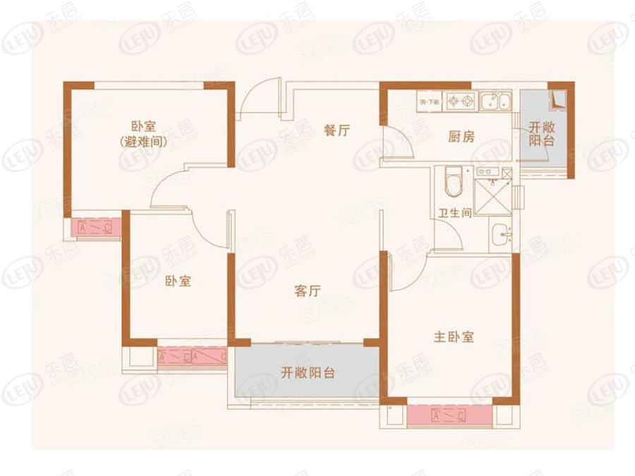 城固恒大御景湾住宅,别墅 户型面积104~124㎡