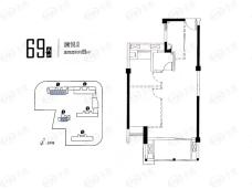 融信澜天2室2厅1卫户型图