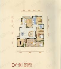 金泰丝路花城（四期）D户型 四室两厅两卫户型图