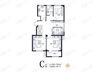 万光山海城B区·御山海C户型户型图