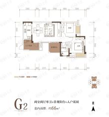 华润二十四城嘉悦府2室2厅1卫户型图