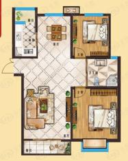 龙湖春天2室2厅1卫户型图