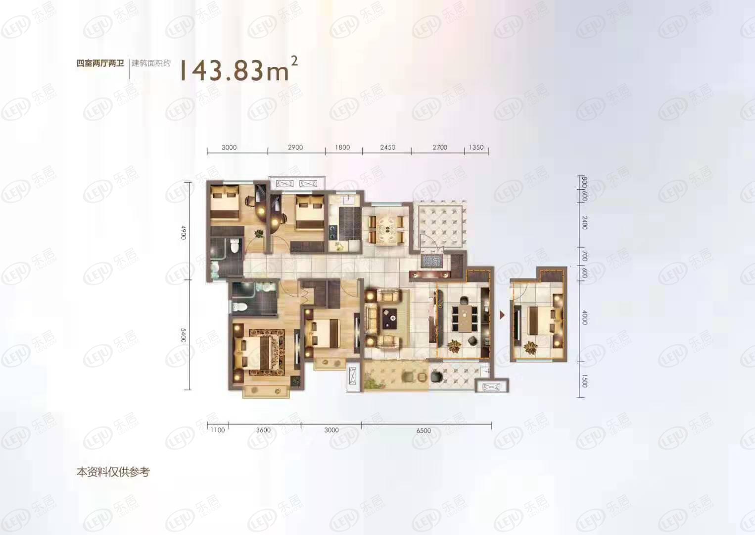 高新天下汇商圈泰森铂悦公馆 户型建面约98~143.83㎡