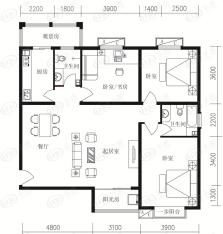 府东公园6栋F4户型户型图