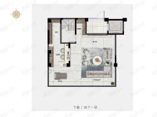 阳光城保亿翡丽云邸139方下叠D户型 地下一层户型图