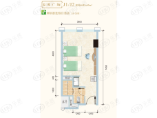 春熙广场公寓J1/J2户型户型图