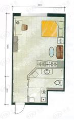 米兰国际一房一卫-40.00平方米（使用面积）-252套户型图