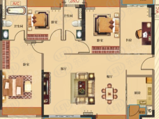 耀宝凯旋豪庭二期4室2厅2卫户型图