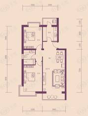 京东领秀城2室2厅1卫户型图