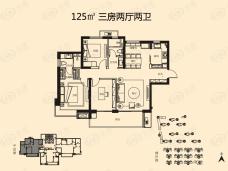 万科·悦湾|臻域3室2厅2卫户型图