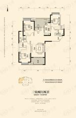 盛唐至尊大成玺园1#A4—01三室两厅两卫约144.53㎡户型图