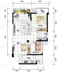 中信未来城1室1厅1卫户型图