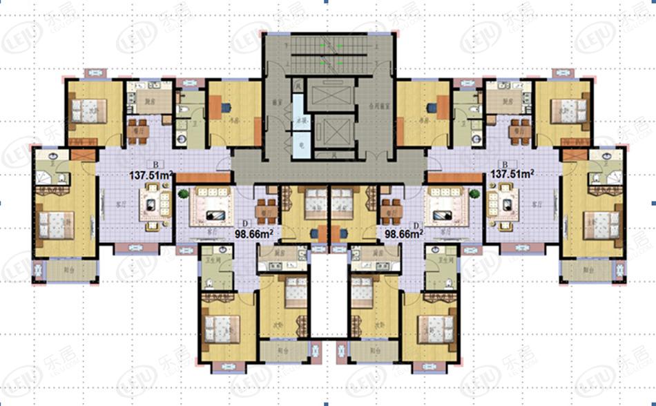 中原华瑞紫韵城最新报价新鲜出炉，约13500元/㎡，户型面积101~137㎡