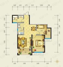 中至信壹号庄园2室2厅1卫户型图