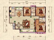 鸿申·翡翠城33号楼1单元01户型户型图