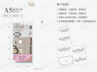 中建岳阳中心A5精品公寓40㎡户型图