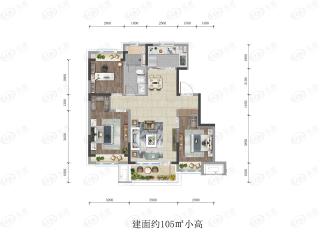 华润置地崑崙御小高105户型图