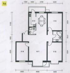 假日小城一期房型: 三房;  面积段: 121 －140 平方米;户型图