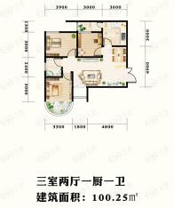 上林沣苑3室2厅1卫户型图