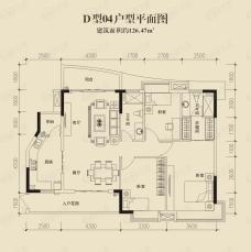 香江·紫钻3室2厅2卫户型图