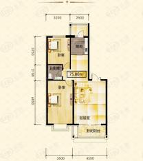 学府怡园2室2厅1卫户型图