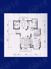 东方中华园房型: 二房;  面积段: 100 －105 平方米;
户型图