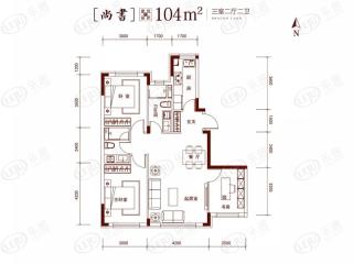 龙腾香格里2.2期104户型图