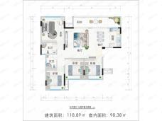 昕晖麓台熙著4室2厅2卫户型图