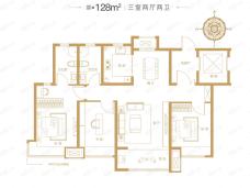 海信岱岳府3室2厅2卫户型图