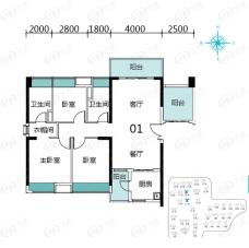 保利西雅图4室2厅2卫户型图