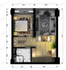 和达自由港物流1号楼B户型二楼户型图