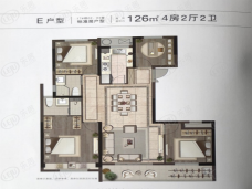 中梁融信柏悦湾户型E户型图