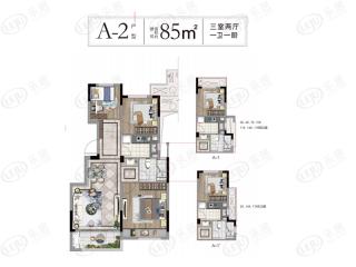 新城中骏悦隽半岛A2户型户型图