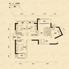 广电兰亭都荟一单元01户型 3室2厅1卫户型图